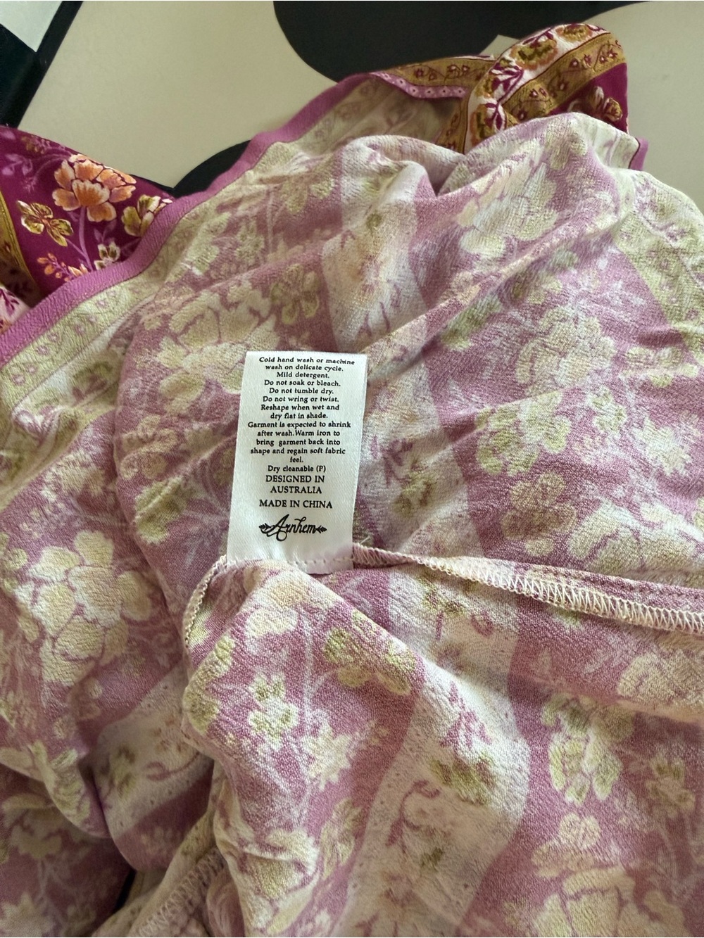 Arnhem Pink and Burgundy Floral Boho Tunic Dress - Picture 8 of 11